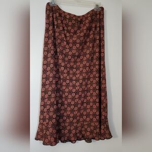 J. Jill Rust Red Vintage Look Maxi Skirt, XL Petite, Super Stretchy, Size 16-22